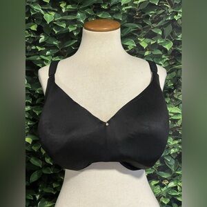 Cacique Underwire Bra Lightly Lined Balconette Backsmoother Padded Black 46DDD